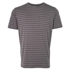 Men'S Harbour Short Sleeve T-Shirt Stormy Grey Marl Stripe