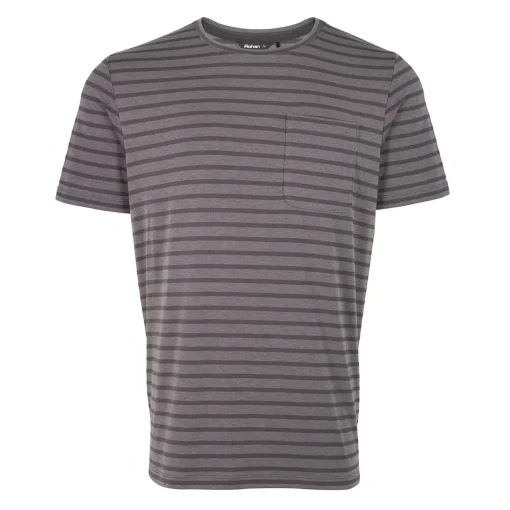 Men'S Harbour Short Sleeve T-Shirt Stormy Grey Marl Stripe