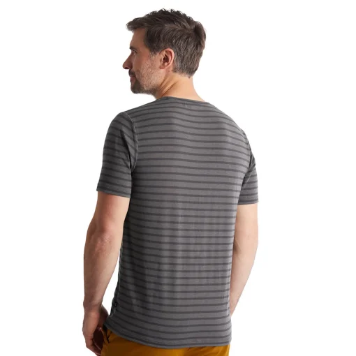 Men'S Harbour Short Sleeve T-Shirt Stormy Grey Marl Stripe