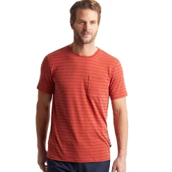 Men'S Harbour Short Sleeve T-Shirt Coast Red Marl Stripe