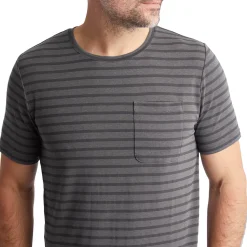 Men'S Harbour Short Sleeve T-Shirt Stormy Grey Marl Stripe