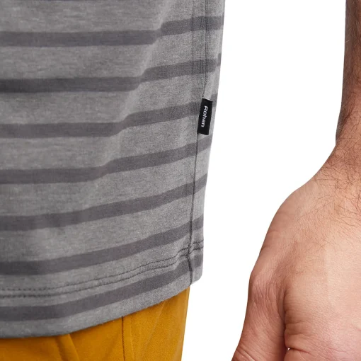 Men'S Harbour Short Sleeve T-Shirt Stormy Grey Marl Stripe