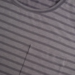 Men'S Harbour Short Sleeve T-Shirt Stormy Grey Marl Stripe