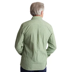 Men'S Isle Long Sleeve Shirt Alpine Green Gingham