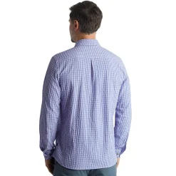 Men'S Isle Long Sleeve Shirt Eclipse Blue Gingham