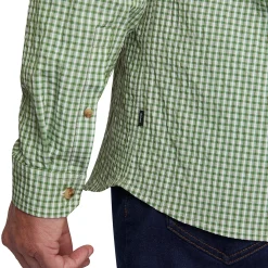 Men'S Isle Long Sleeve Shirt Alpine Green Gingham