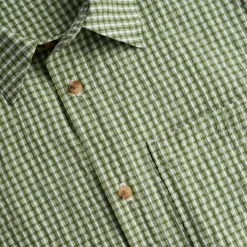 Men'S Isle Long Sleeve Shirt Alpine Green Gingham