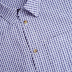 Men'S Isle Long Sleeve Shirt Eclipse Blue Gingham