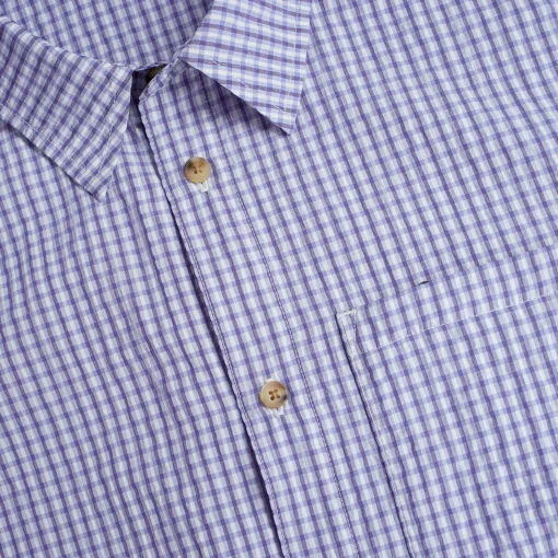 Men'S Isle Long Sleeve Shirt Eclipse Blue Gingham