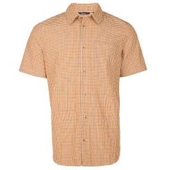 Men'S Isle Short Sleeve Shirt Sunset Orange Gingham
