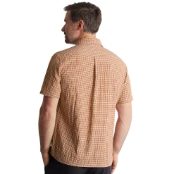 Men'S Isle Short Sleeve Shirt Sunset Orange Gingham