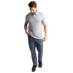 Men'S Merino Cool Short Sleeve Polo Haze Grey Marl