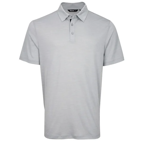 Men'S Merino Cool Short Sleeve Polo Haze Grey Marl