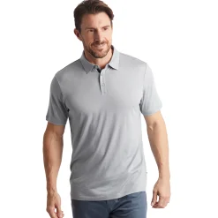 Men'S Merino Cool Short Sleeve Polo Haze Grey Marl