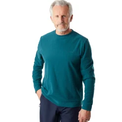 Men'S Microgrid Crew Teal Blue