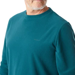 Men'S Microgrid Crew Teal Blue