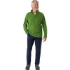 Men'S Microgrid Zip Neck Top Alpine Green