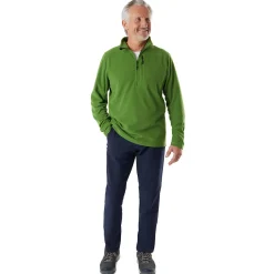 Men'S Microgrid Zip Neck Top Alpine Green