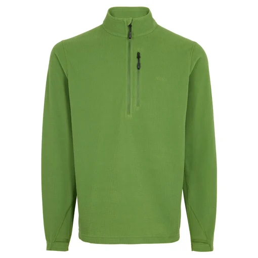Men'S Microgrid Zip Neck Top Alpine Green