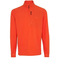 Men'S Microgrid Zip Neck Top Solar Orange