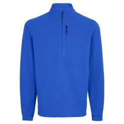 Men'S Microgrid Zip Neck Top Ridge Blue
