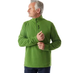 Men'S Microgrid Zip Neck Top Alpine Green