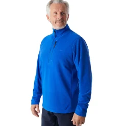 Men'S Microgrid Zip Neck Top Ridge Blue