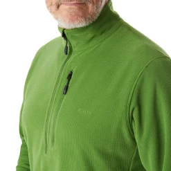 Men'S Microgrid Zip Neck Top Alpine Green