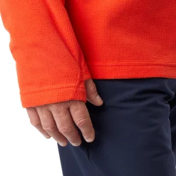 Men'S Microgrid Zip Neck Top Solar Orange