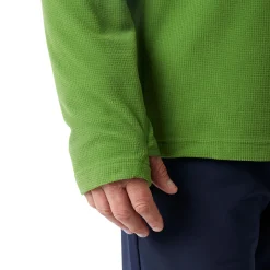 Men'S Microgrid Zip Neck Top Alpine Green