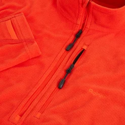 Men'S Microgrid Zip Neck Top Solar Orange