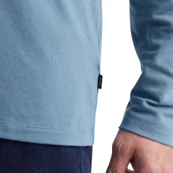 Men'S Newlyn Henley Long Sleeve Top Cliff Blue