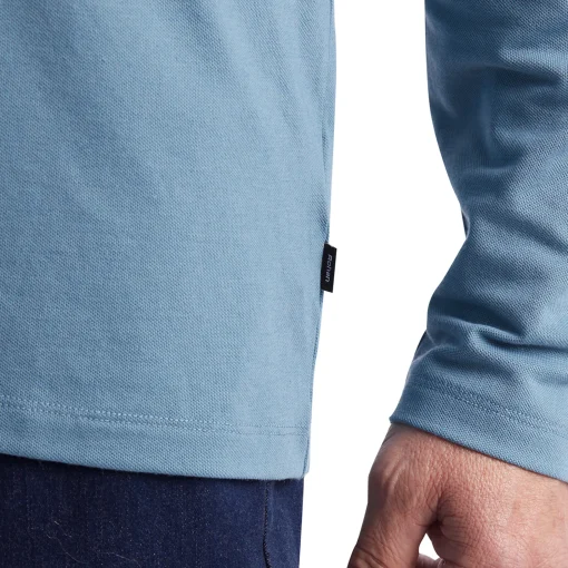 Men'S Newlyn Henley Long Sleeve Top Cliff Blue
