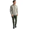 Men'S Pennine Long Sleeve Shirt Ecru/Dark Olive Check