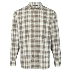 Men'S Pennine Long Sleeve Shirt Ecru/Dark Olive Check