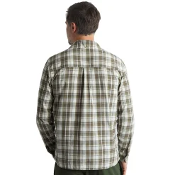 Men'S Pennine Long Sleeve Shirt Ecru/Dark Olive Check
