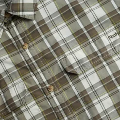 Men'S Pennine Long Sleeve Shirt Ecru/Dark Olive Check