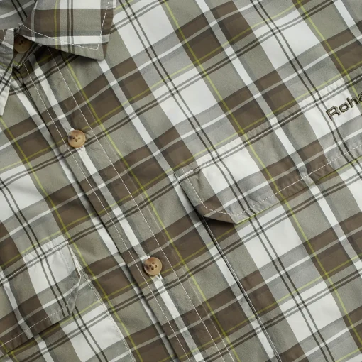 Men'S Pennine Long Sleeve Shirt Ecru/Dark Olive Check