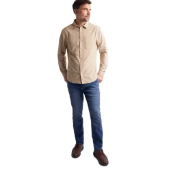 Men'S Portland Long Sleeve Shirt Desert Ochre Gingham
