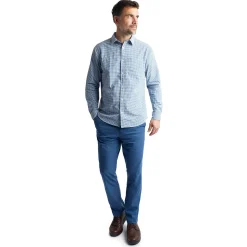 Men'S Portland Long Sleeve Shirt Shadow Blue Gingham