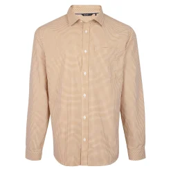 Men'S Portland Long Sleeve Shirt Desert Ochre Gingham