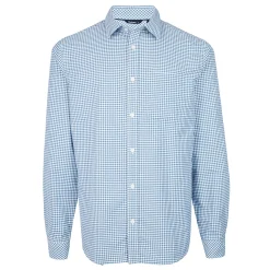 Men'S Portland Long Sleeve Shirt Shadow Blue Gingham