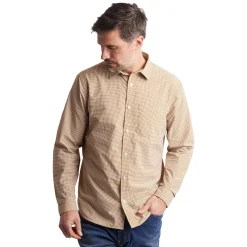 Men'S Portland Long Sleeve Shirt Desert Ochre Gingham