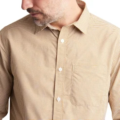 Men'S Portland Long Sleeve Shirt Desert Ochre Gingham