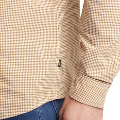 Men'S Portland Long Sleeve Shirt Desert Ochre Gingham