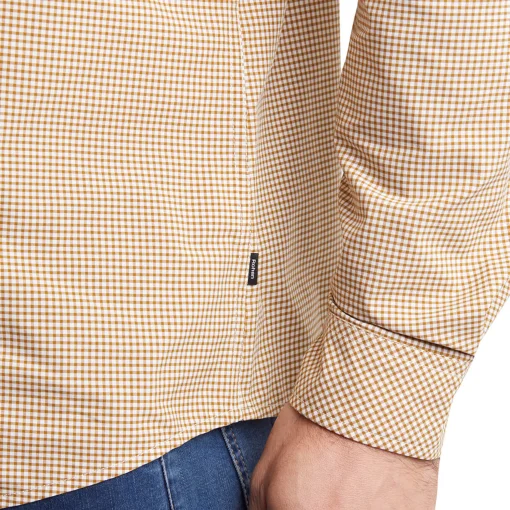 Men'S Portland Long Sleeve Shirt Desert Ochre Gingham