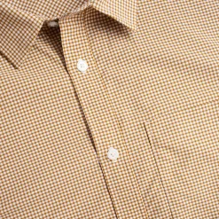 Men'S Portland Long Sleeve Shirt Desert Ochre Gingham