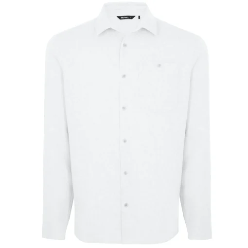 Men'S Porto Linen Long Sleeve Shirt White