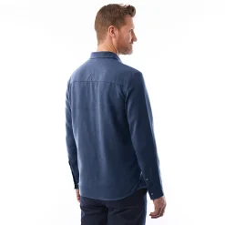 Men'S Porto Linen Long Sleeve Shirt Ocean Blue