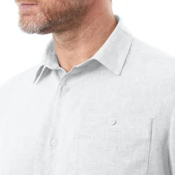 Men'S Porto Linen Long Sleeve Shirt White